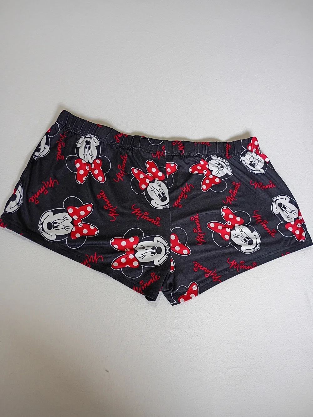Disney Minnie Mouse Black Red White Polka Dot Bow Pajama Shorts Size XL - Picture 5 of 5